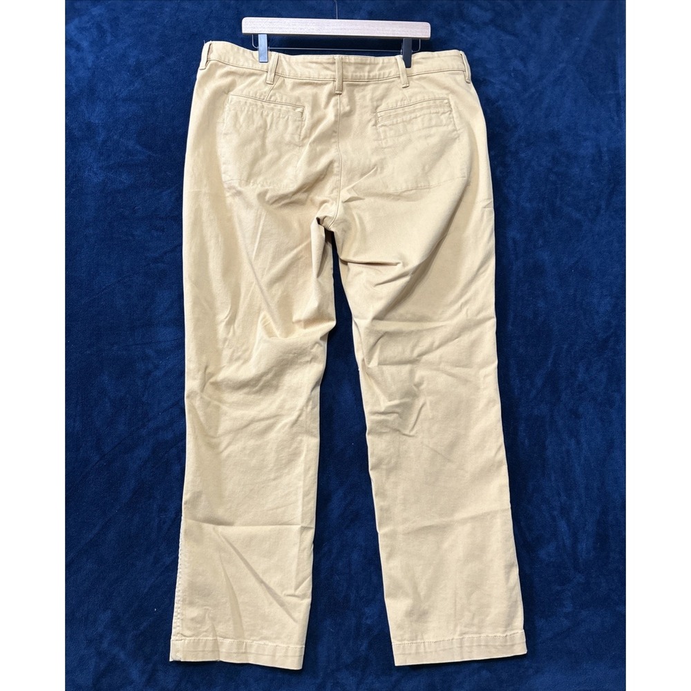 Ll Bean Mens Chino Pants Size 42W X 34 Khaki Standard Fit Straight Leg Lycra - Picture 8 of 15